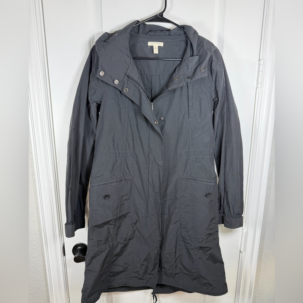 Eileen Fisher Charcoal Trench Coat